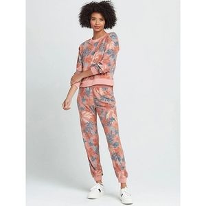 L*Space Skylar High Dive Floral Joggers Sweatpants Lounge Pants Athleisure